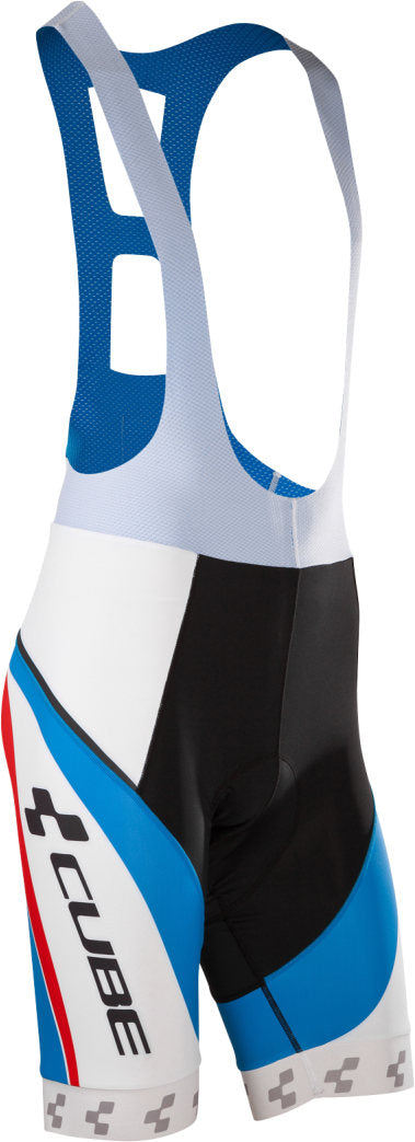 CUBE Teamline Bibshorts White Blue Red CUBE Stores UK