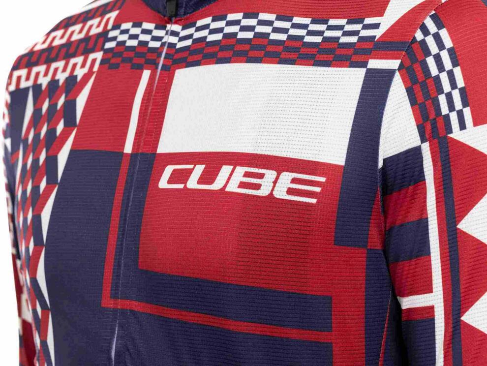 Cube Blackline Jersey Cmpt S/S Blue/Red/Beige