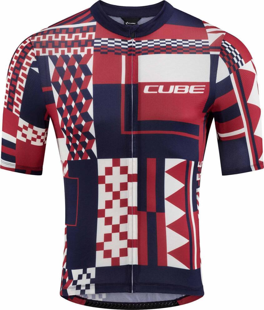 Cube Blackline Jersey Cmpt S/S Blue/Red/Beige