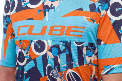 Cube Blackline Jersey Cmpt S/S Blue/Orange