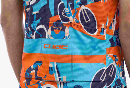 Cube Blackline Jersey Cmpt S/S Blue/Orange