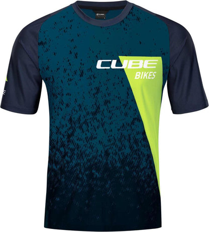 CUBE Edge Round Neck Jersey S/S Blue/Lime