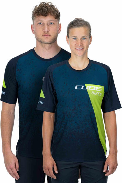 CUBE Edge Round Neck Jersey S/S Blue/Lime