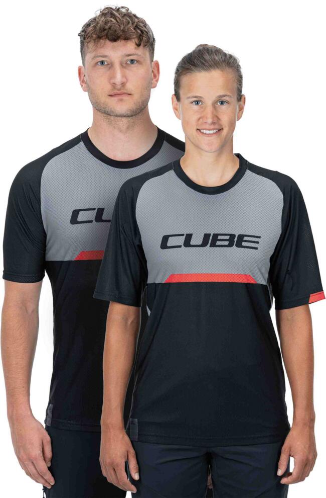 CUBE Edge Round Neck Jersey S/S Black/Grey