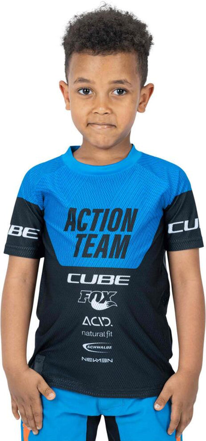 CUBE Junior Jersey S/S X Actionteam Black/Blue