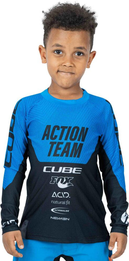 CUBE Junior Jersey L/S X Actionteam Black/Blue