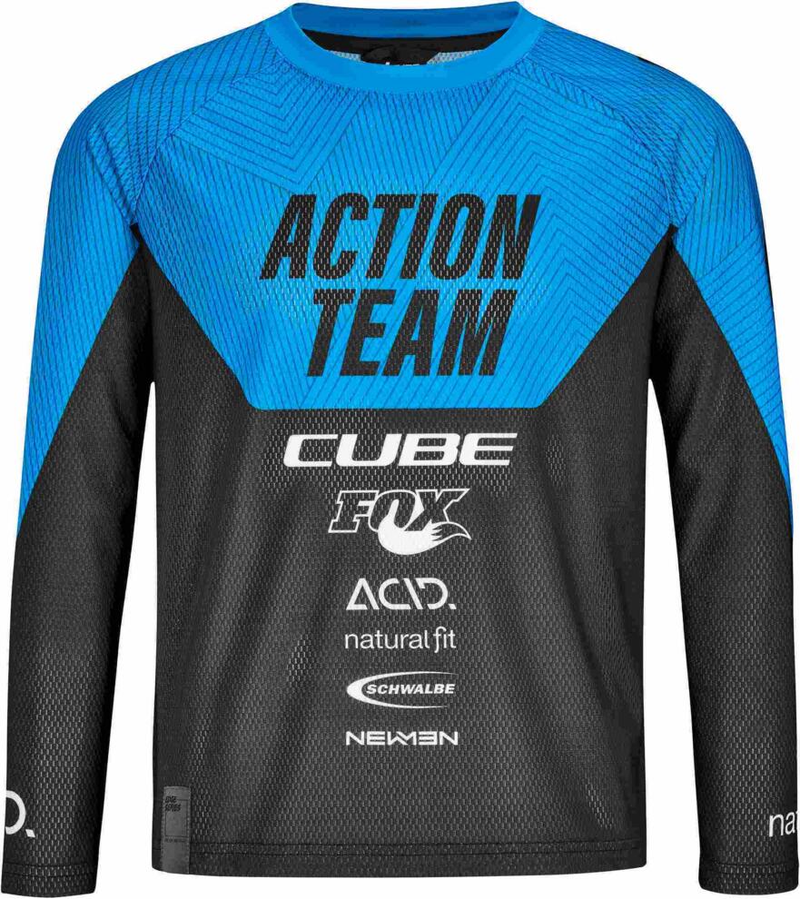 CUBE Junior Jersey L/S X Actionteam Black/Blue