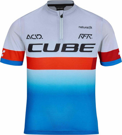 CUBE Junior Teamline Jersey S/S Blue/Red/Grey