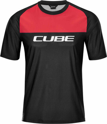 CUBE Edge Round Neck Jersey S/S Black/Red