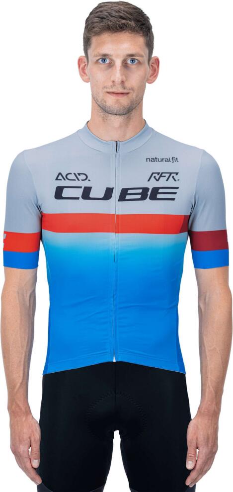 CUBE Teamline Jersey S/S Blue/Red/Grey