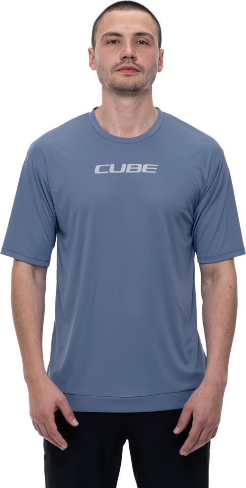 Cube Atx Round Neck Jersey Tech S/S Smoke Blue