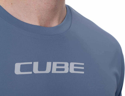 Cube Atx Round Neck Jersey Tech S/S Smoke Blue