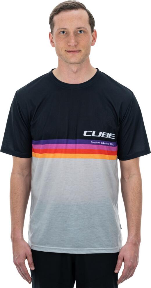CUBE T-Shirt Logo Stripes Black´N´Grey