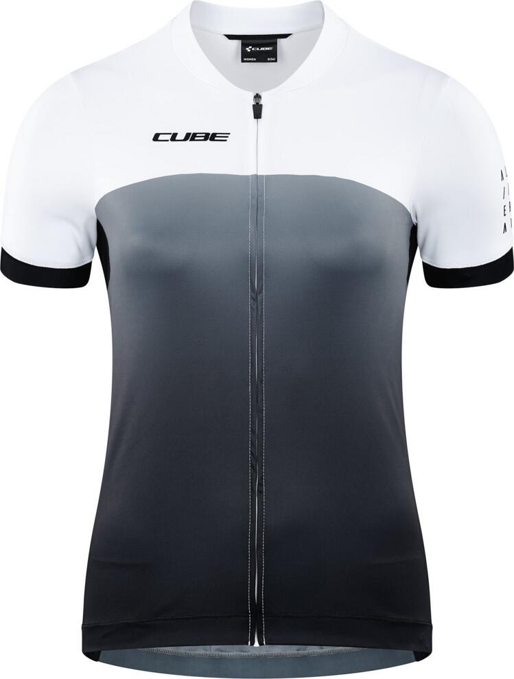 CUBE Atx Ws Jersey Full Zip S/S Blk/Whi