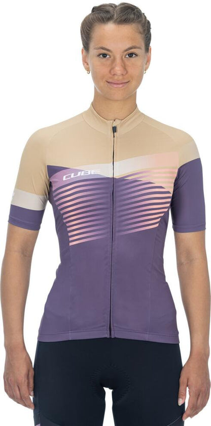 CUBE Teamline Ws Jersey S/S Violet/Sand