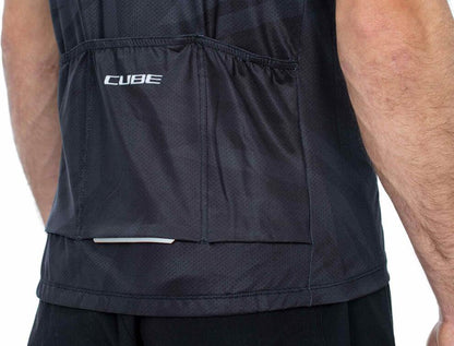CUBE Atx Jersey Full Zip Cmpt S/S Black/Grey