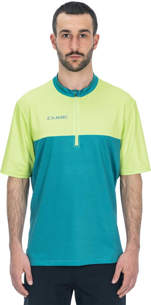 CUBE Atx Jersey Half Zip Cmpt S/S Green/Lime