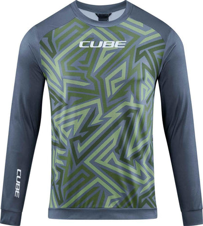 CUBE Atx Round Neck Jersey Tm L/S Olive/Grey