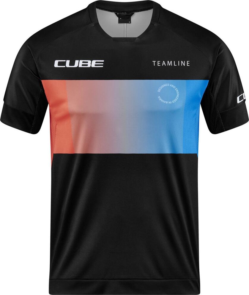 CUBE Teamline Roundneck Jersey S/S Black/Blue/Red