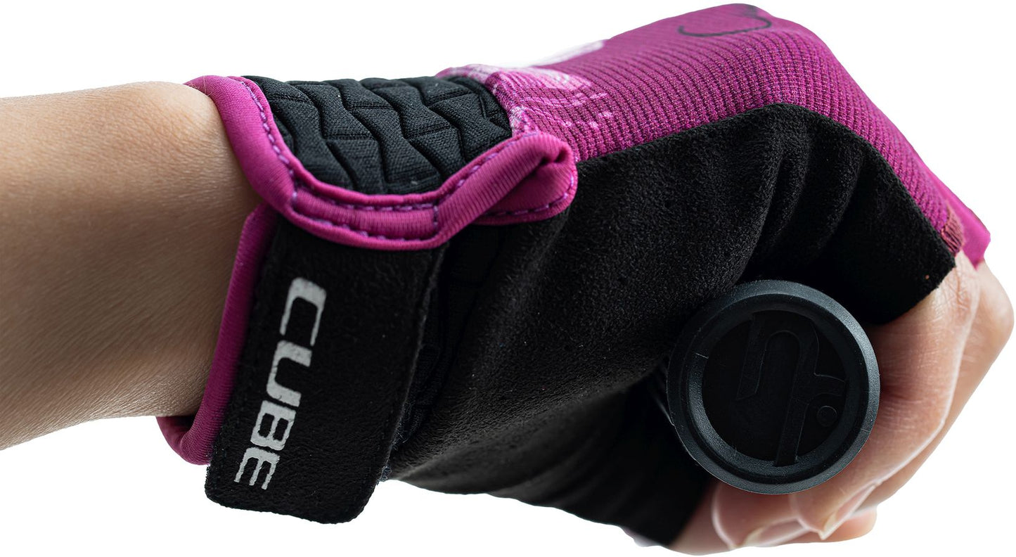 CUBE Gloves Performance Junior Short Finger Pink