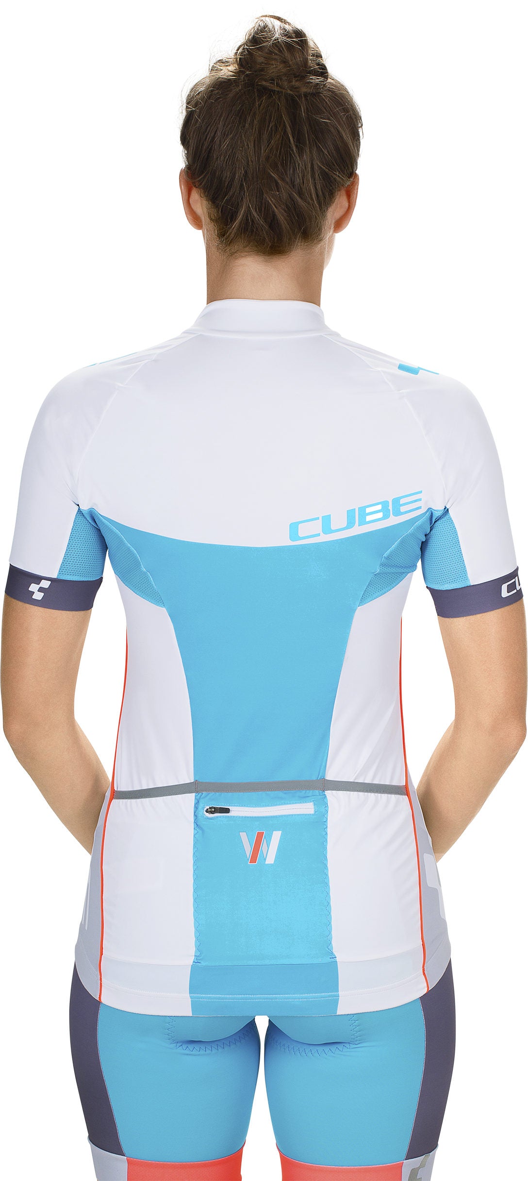 CUBE Teamline Ws Jersey S/S White/Blue/Grey