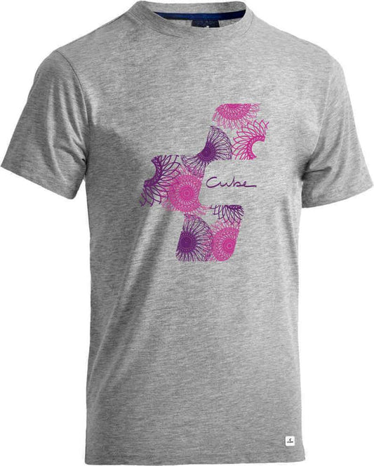 CUBE Junior T-Shirt Flower Icon Grey/Pink/Purple
