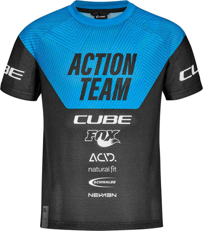 CUBE Junior Jersey S/S X Actionteam Black/Blue