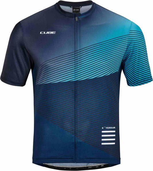 CUBE Atx Jersey Full Zip S/S Blue