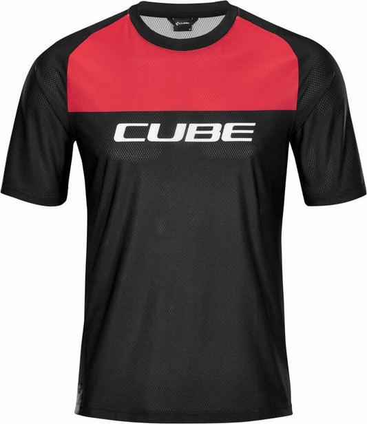 CUBE Edge Round Neck Jersey S/S Black/Red