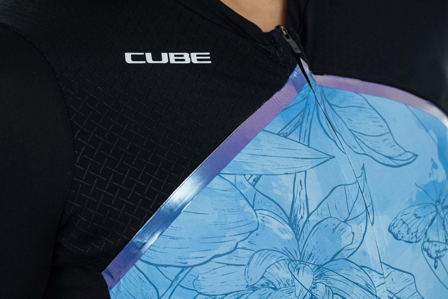 CUBE Blackline Ws Jersey S/S Blue Pattern