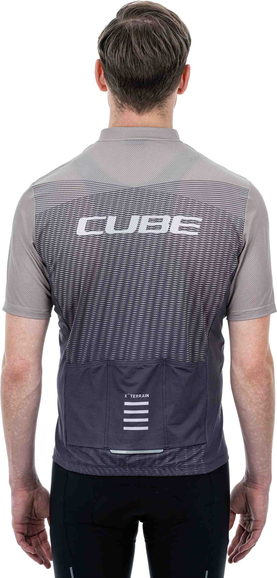 CUBE Atx Jersey Full Zip S/S Beige/Grey