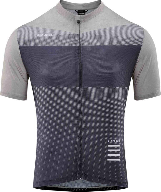 CUBE Atx Jersey Full Zip S/S Beige/Grey