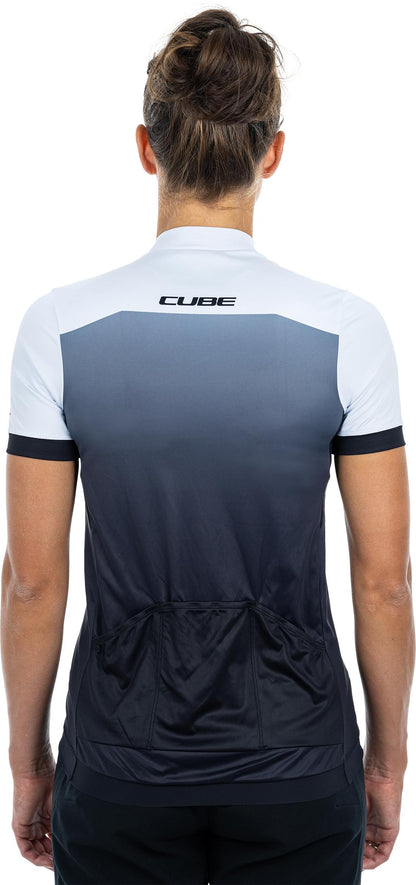 CUBE Atx Ws Jersey Full Zip S/S Blk/Whi