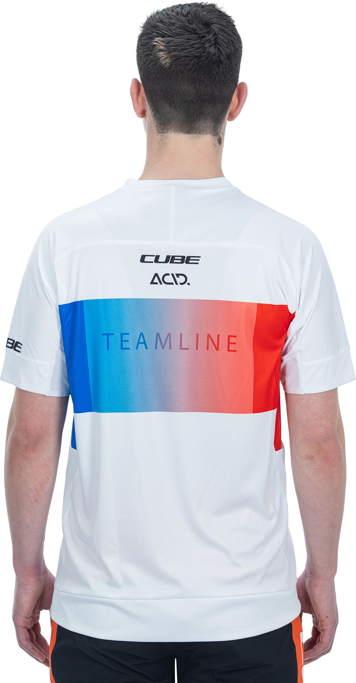 CUBE Teamline Roundneck Jersey S/S White/Blue/Red