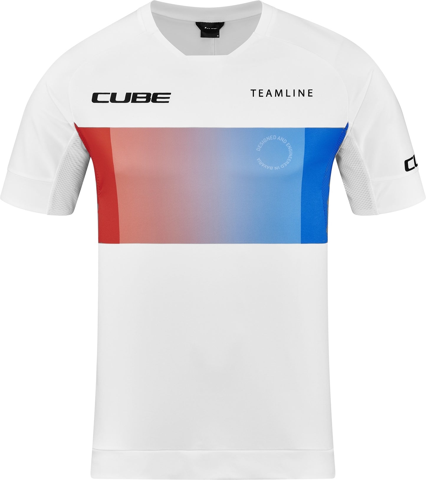 CUBE Teamline Roundneck Jersey S/S White/Blue/Red
