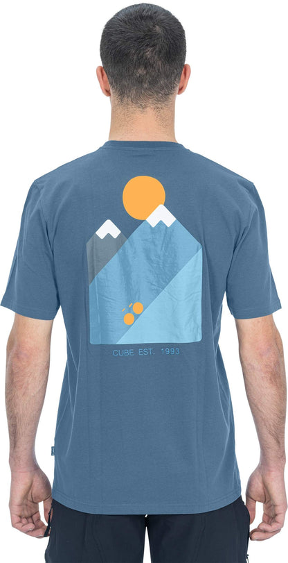 CUBE Organic T-Shirt Mountains Blue