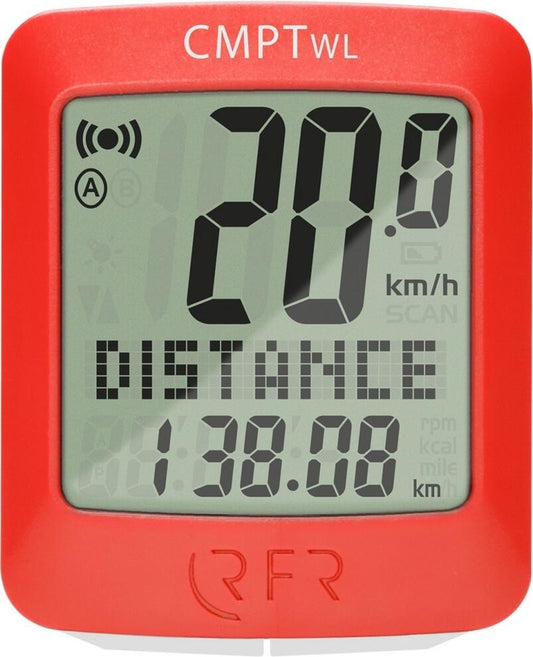 RFR Cycle Computer Wireless Cmpt Red