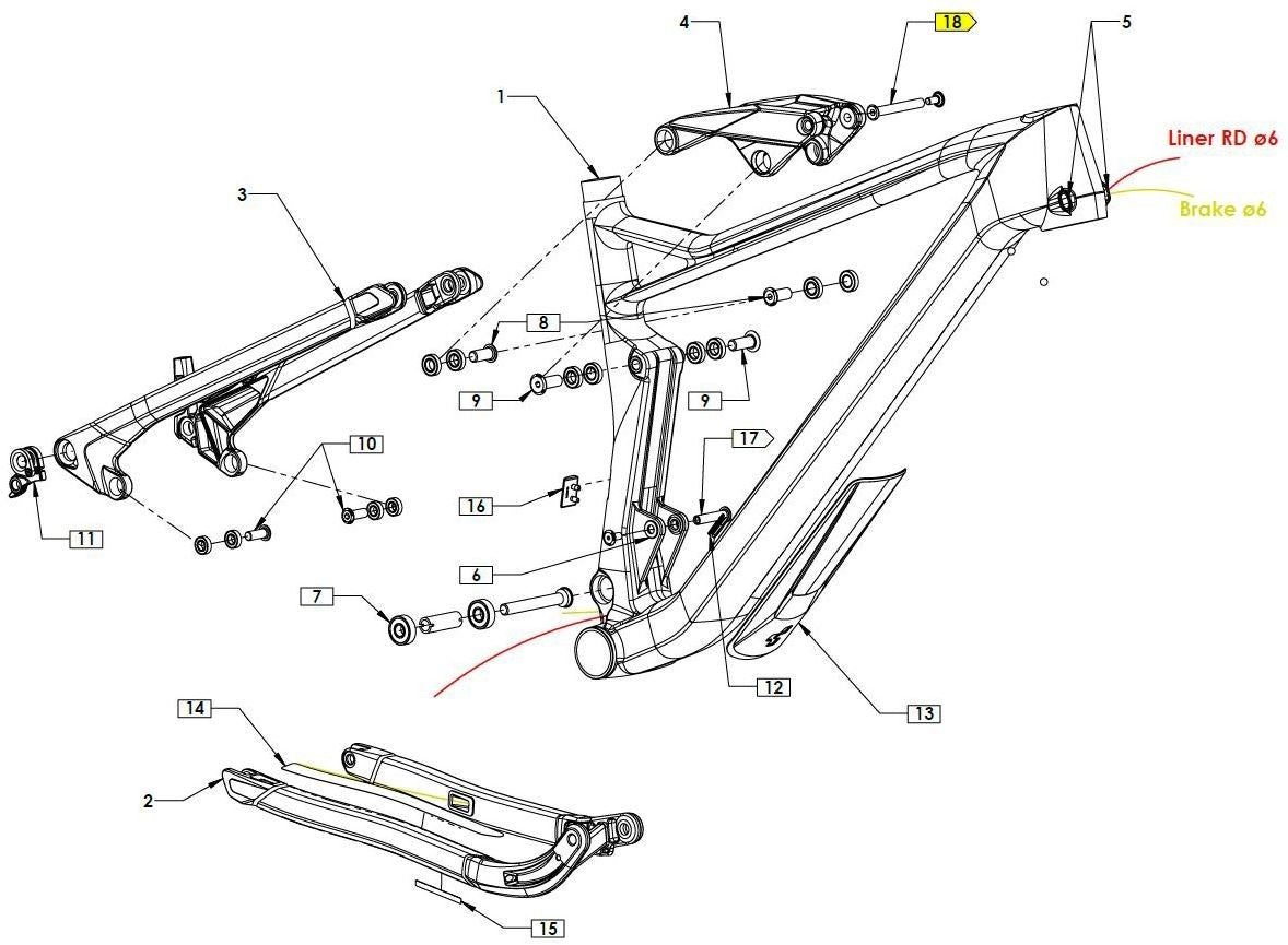 CUBE Shock Top Mount Axle (18-03244) 8527